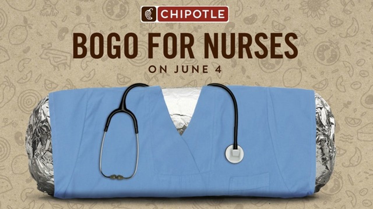 Chipotle Mexican Grill offers BOGO meals to nurses on Tuesday