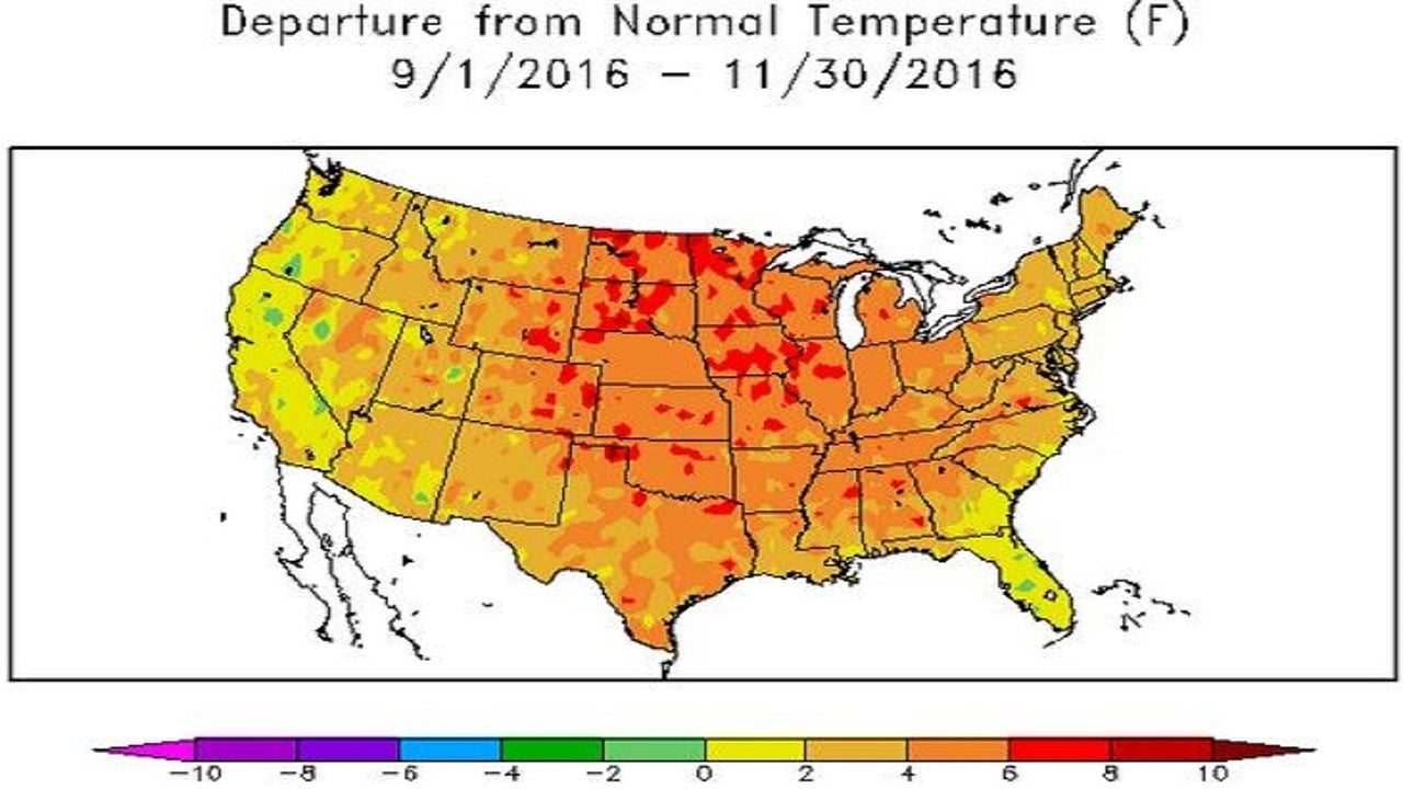 2016 Tied For Warmest Fall On Record