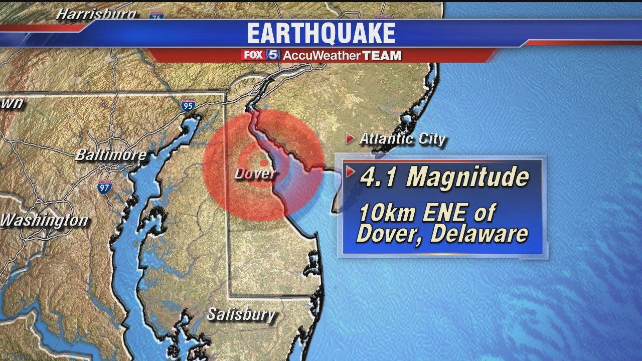 4.1magnitude earthquake strikes in Delaware Bay