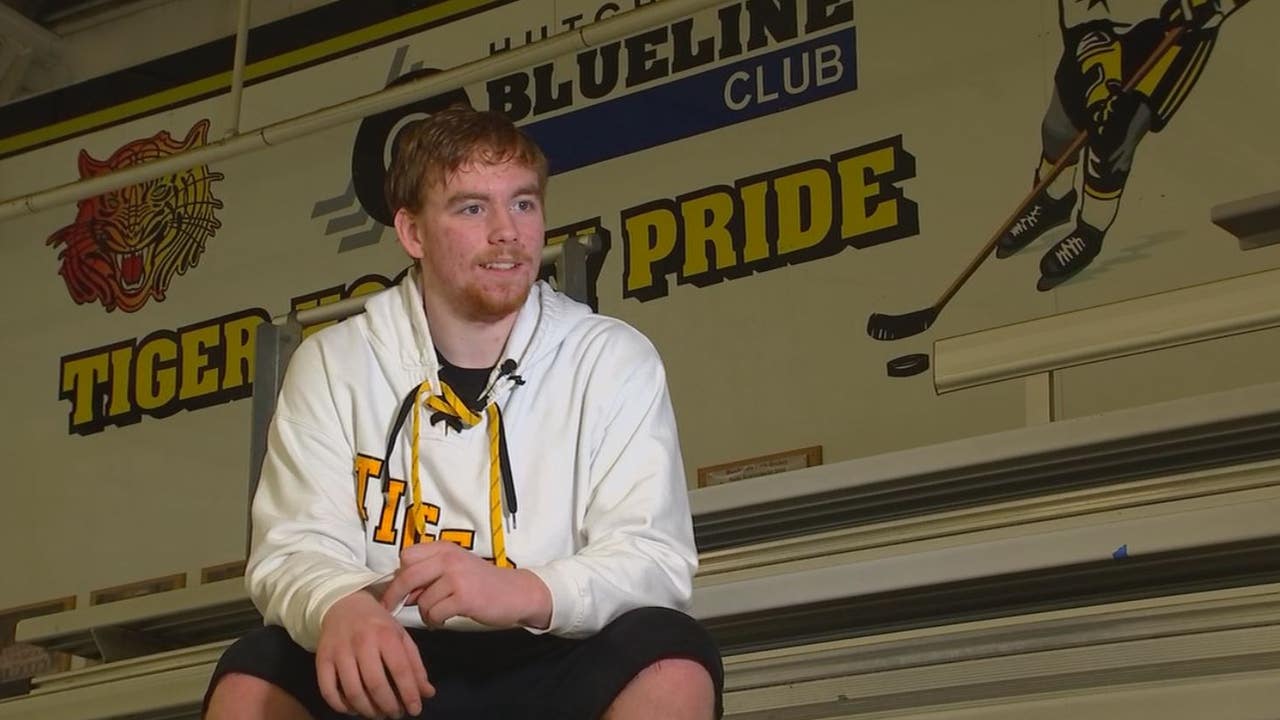Hutchinson hockey player goes from paralysis to ice despite prognosis