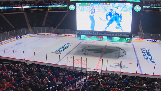 Wild fans flock to Xcel Energy Center for playoffs watch party