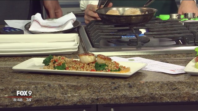 Scallops + corn sauce