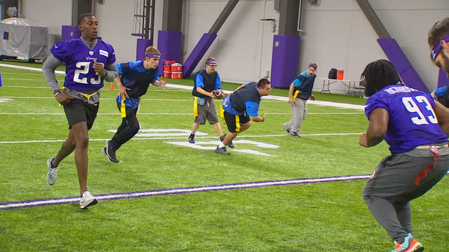 Vikings players take on coaching role in Special Olympics flag football games