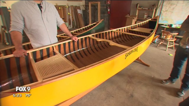 Canoe-making in Winona, Minnesota