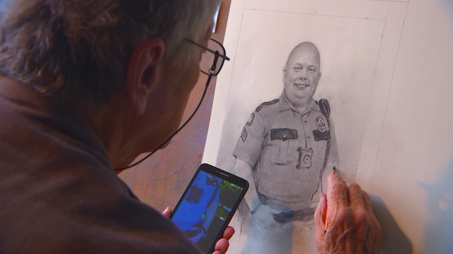 84-year-old man sketches St. Paul police officers