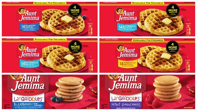 Aunt Jemima frozen pancakes, waffles and french toast recalled