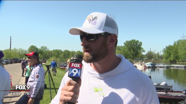 Brian Robison the reporter at Reel 'Em In Foundation tournament