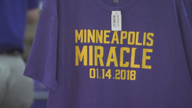 Fans rush to get now historic Vikings merchandise