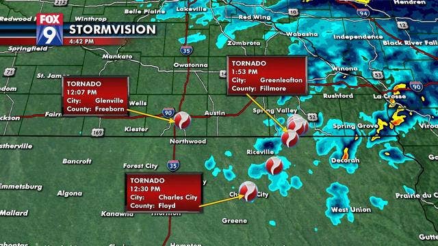 Tornadoes touch down in Fillmore, Freeborn counties