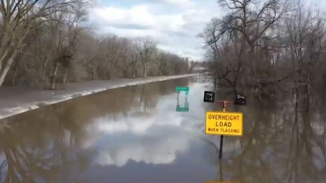 MnDOT video shows Highway 93 closed, almost completely underwater in Le Sueur, Minn.
