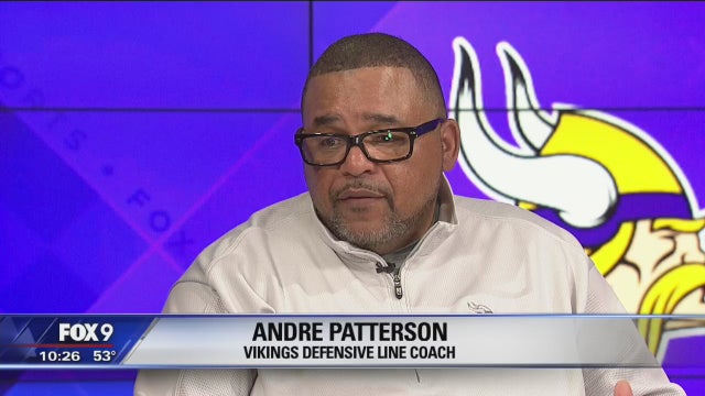 Vikings defensive line coach Andre Patterson stops by Fox 9