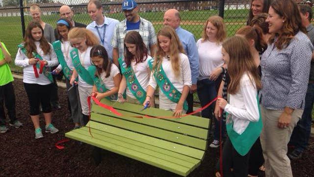 Hopkins students plant 'Buddy Benches' to thwart bullying