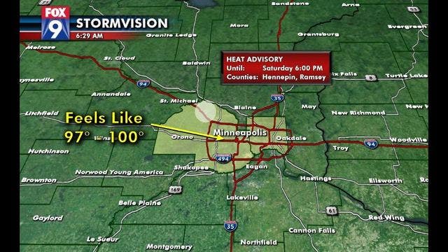 Heat Advisory issued for Twin Cities Metro Saturday