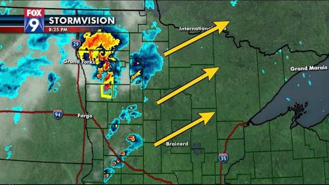 Severe thunderstorms, hail, wind move across N. Minnesota Friday night