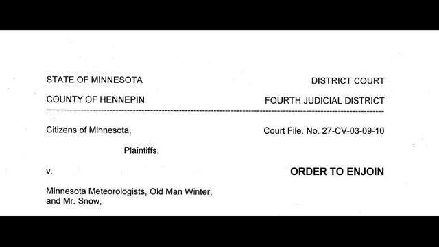 Minnesota judge grants restraining order against winter, snow and meteorologists