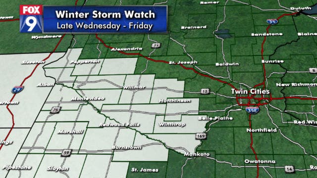 Sloppy, slushy wintry mix to roll into Twin Cities Wednesday