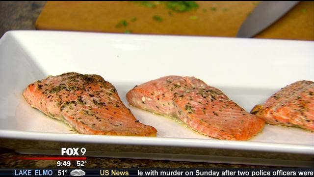 Marinated herbed salmon