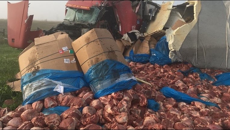 meat spill in south dakota crash kmsp