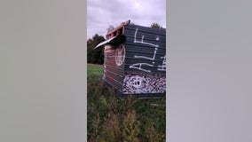 Wisconsin deer stand vandalized with spray paint referencing Animal Liberation Front