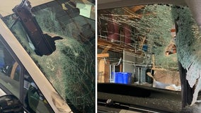 Driver not hurt after piece of debris shatters windshield in Brooten, Minn.