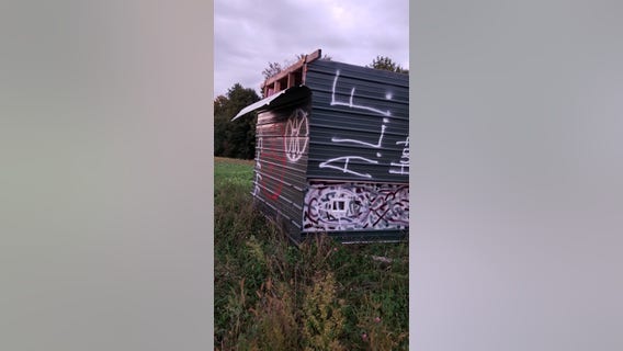 Wisconsin deer stand vandalized with spray paint referencing Animal Liberation Front