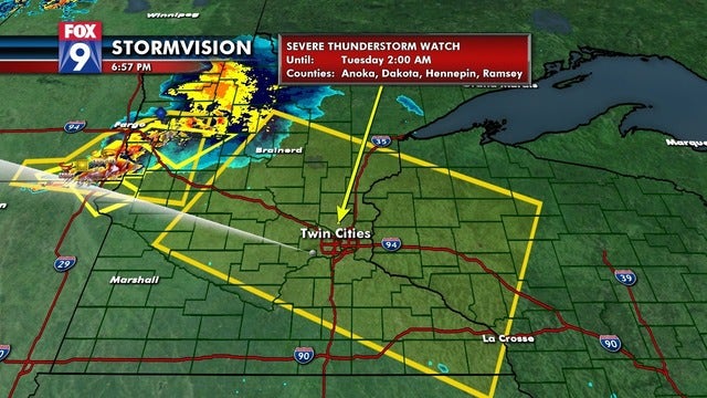 Severe Thunderstorm Watch includes greater metro, Twin Cities