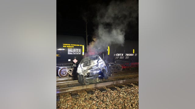 2 escape injury after train hits vehicle in Coon Rapids, Minn.
