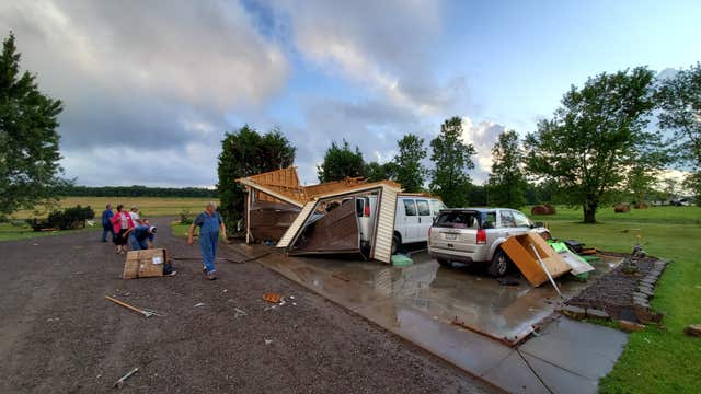 Video: Funnel clouds reported north of Twin Cities metro Monday night