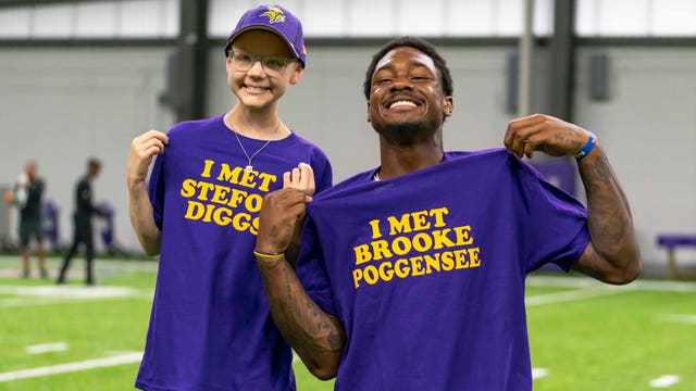 12-year-old's wish comes true when she meets Vikings WR Stefon Diggs