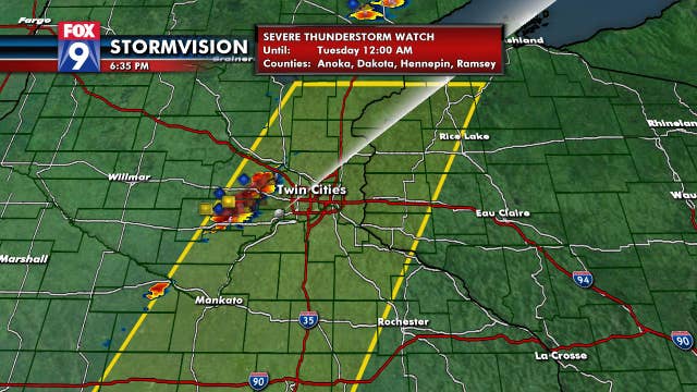 Twin Cities metro under Severe Thunderstorm Watch until midnight