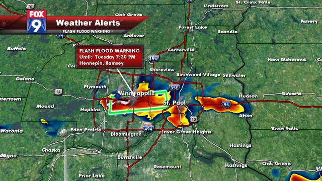 Stalled thunderstorm drops nearly 2 inches of rain in 1 hour in Twin Cities