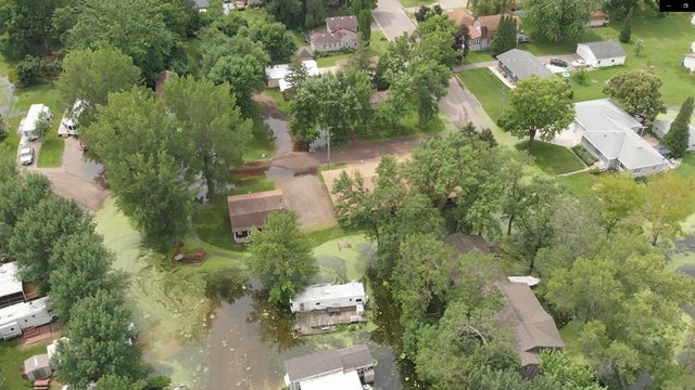 Drone video shows flooding across Waterville, Minn., city warns waters could continue to rise