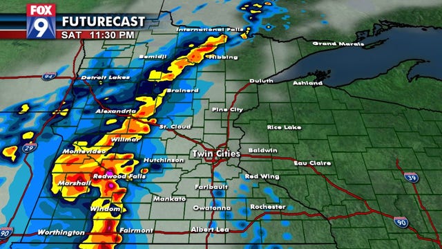 Storms moving in from western Minnesota, expected in Twin Cities metro overnight