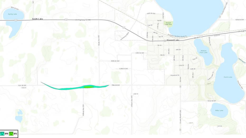 NWS tornado track map