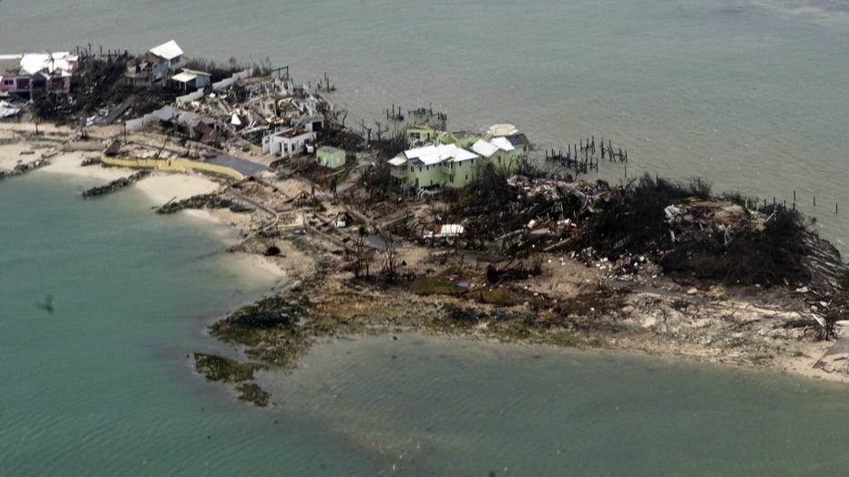 Views of the Bahamas from a Coast Guard Elizabeth City C-130 aircraft after Hurricane Dorian shifts north on Sept. 3, 2019. (Photo credit: U.S. Coast Guard photo by Petty Officer 2nd Class Adam Stanton)