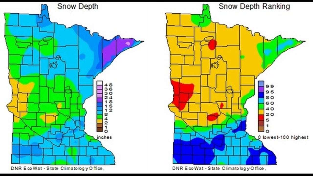 Snow cover across Minnesota is upside down  FOX 9 Minneapolis-St. Paul