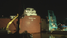 William A. Irvin museum ship returns to slip in Duluth's Canal Park