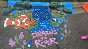 Artists unveil colorful mural on storm drain to share green message