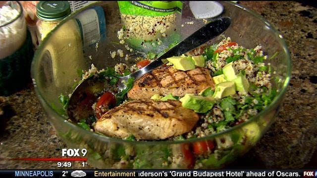 Quinoa avocado salmon salad