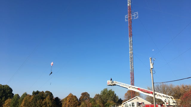 BASE jumper arrested in Menomonie, Wis. after getting parachute entangled with cell tower wire