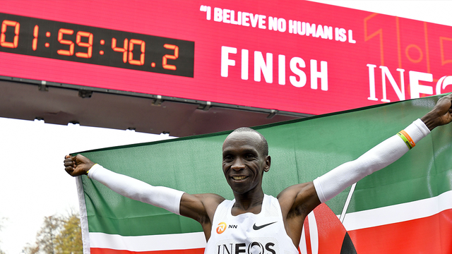 Kenya's Eliud Kipchoge becomes first person to shatter 2-hour marathon barrier
