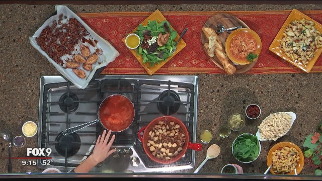 RECIPES: Pear & pecan salad, chicken, bacon & artichoke pasta, chicken meatball soup