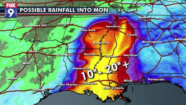 Disaster looms as parts of the south could get 20" of rain