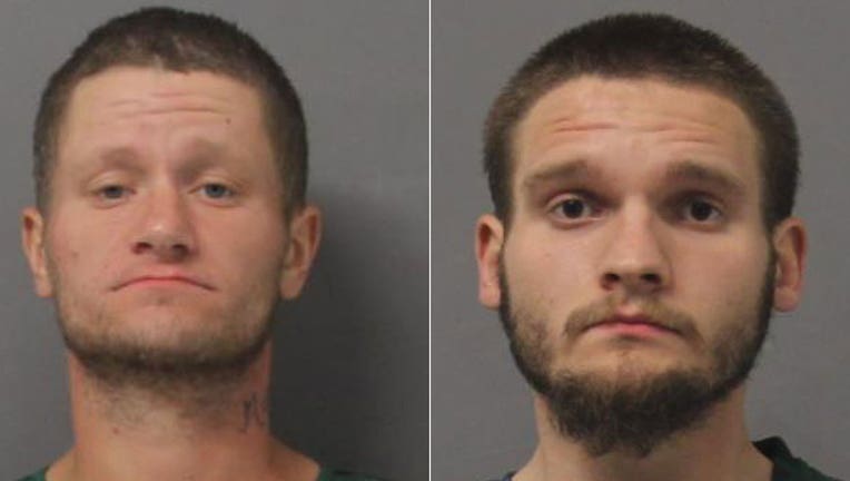 Jarrett Gause, 33, and Justin Gause, 21, are shown in mugshots. (Credit: Steuben County Sheriff's Office)