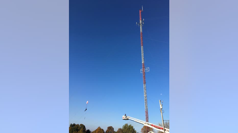 BASE jump from cell tower