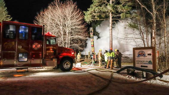 Voyageur Park Lodge a 'total loss' after Monday night fire in northern Minnesota