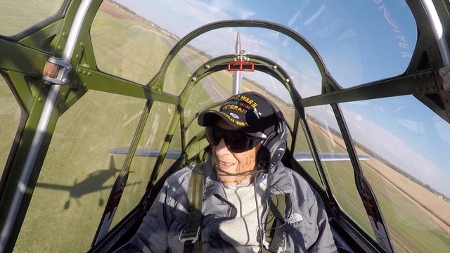 ‘Just like I remembered’: 101-year-old WWII veteran takes to the skies once more