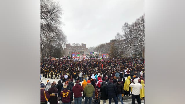 Fans line up to show pride on College GameDay in Minneapolis