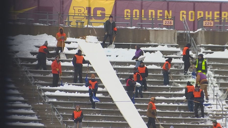 TCF Bank Stadium shoveled out