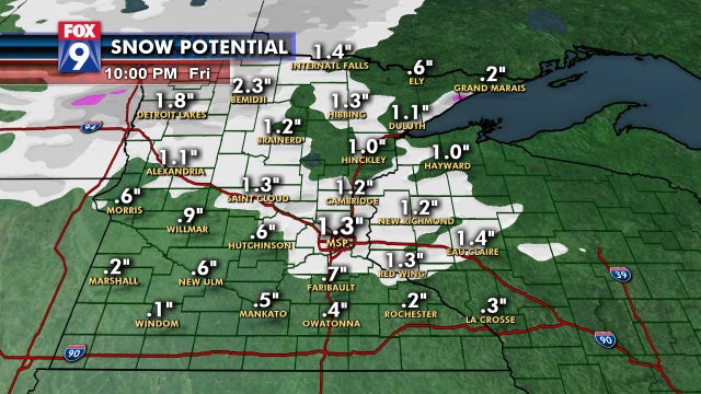 Another round of snow expected Friday afternoon
